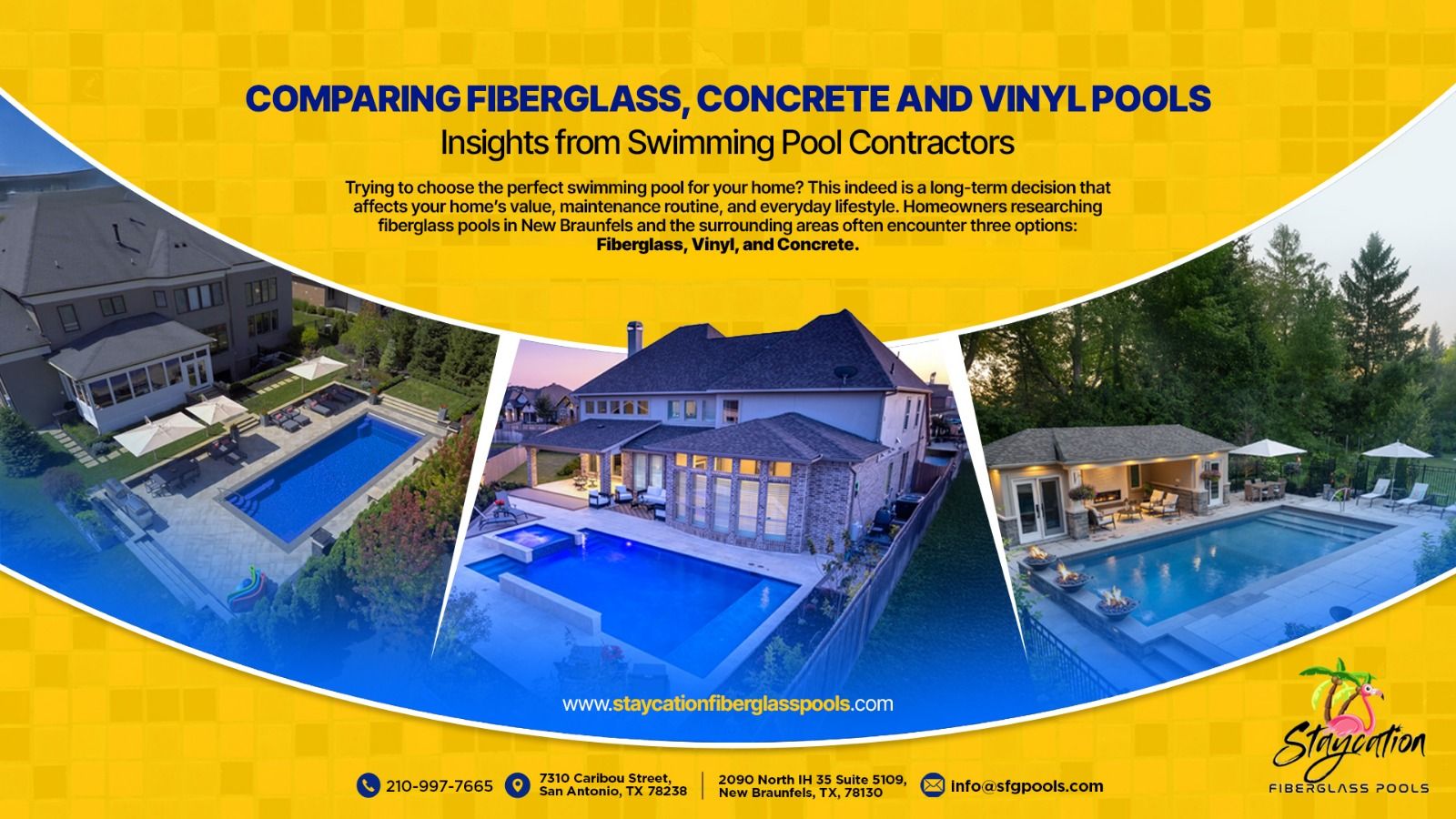 Comparing Fiberglass, Vinyl, and Concrete Pools: Insights from Swimming Pool Contractors