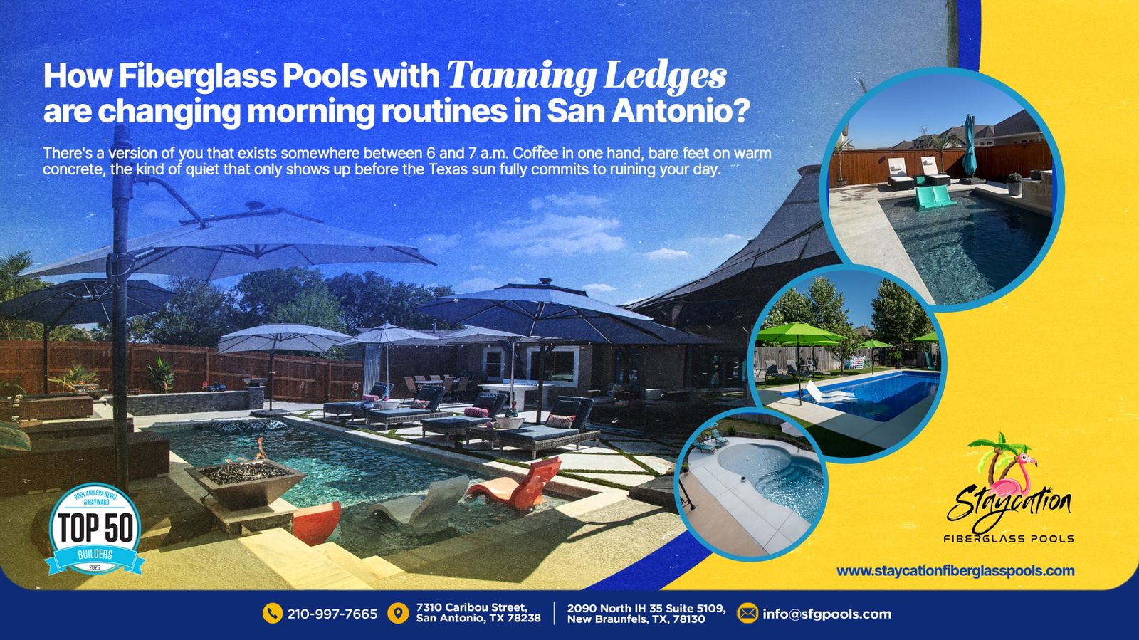 How Fiberglass Pools With Tanning Ledges Are Changing Morning Routines in San Antonio
