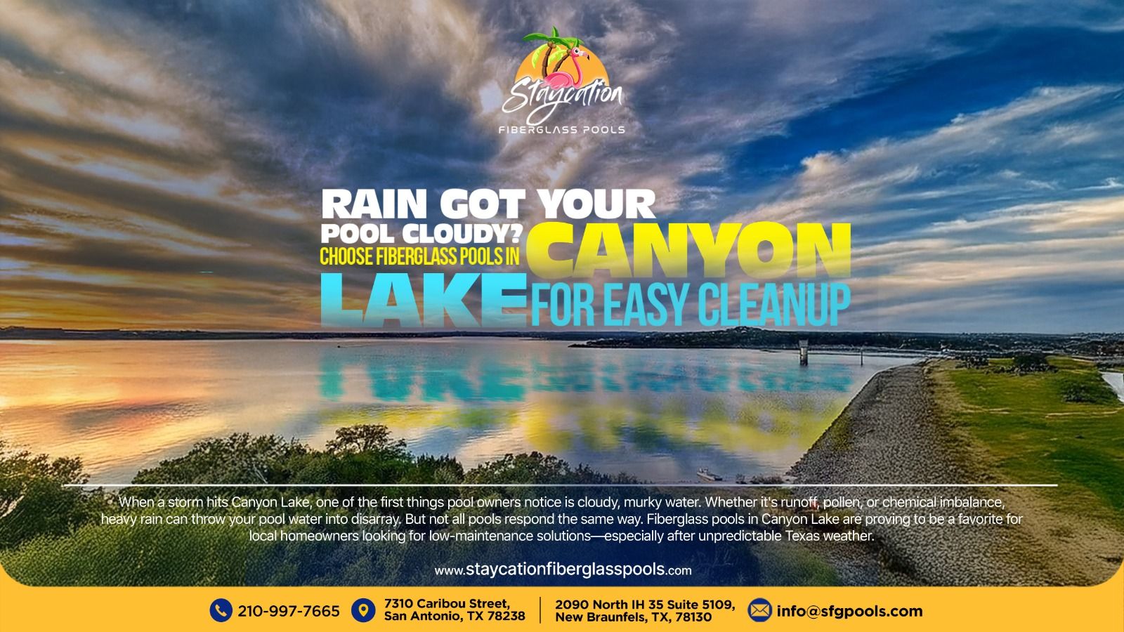 Rain Got Your Pool Cloudy? Choose Fiberglass Pools in Canyon Lake for Easy Cleanup