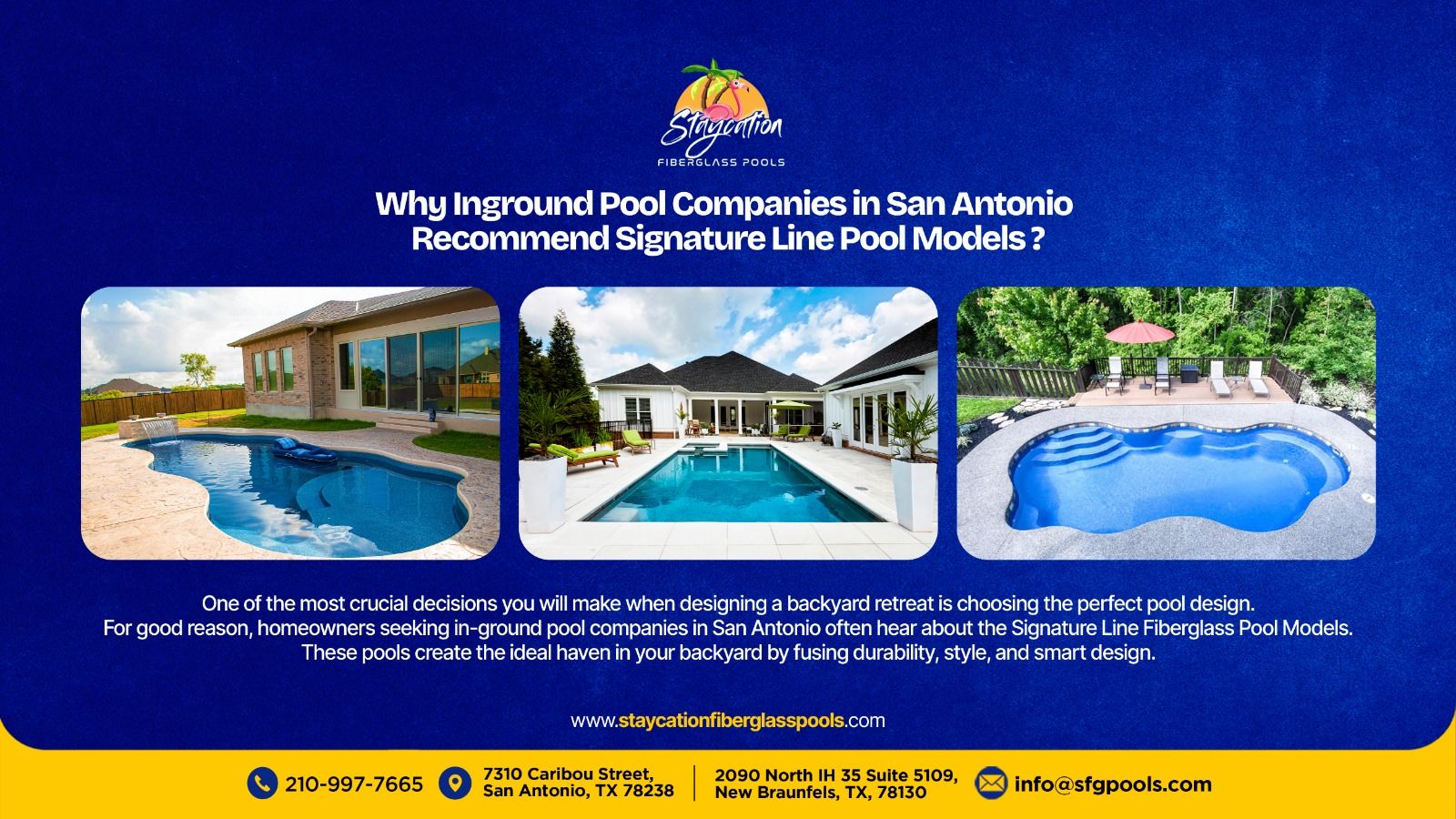 Why Inground Pool Companies in San Antonio Recommend Signature Line Pool Models